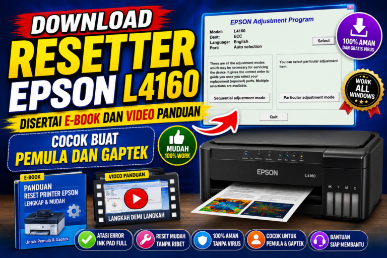 Download Resetter Epson L4160 Disertai E-book Dan Video Panduan Cocok Buat Pemula Dan Gaptek