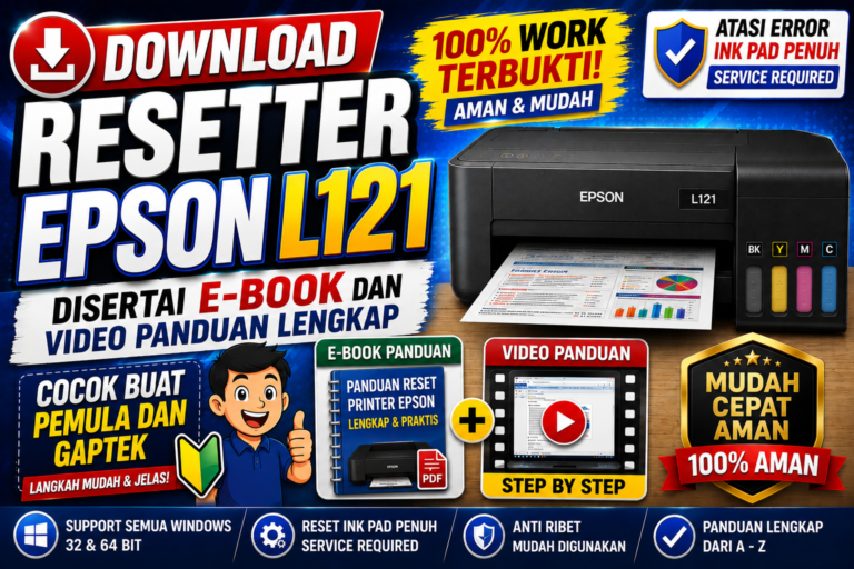 Download Resetter Epson L121 Disertai E-Book dan Video Panduan Cocok Buat Pemula dan Gaptek