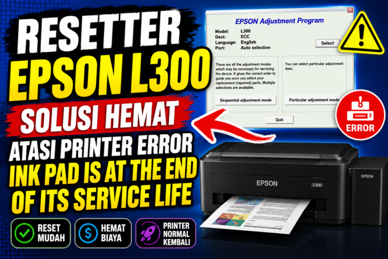 Download Resetter Epson L300 Disertai E-Book dan Video Panduan Cocok Buat Pemula dan Gaptek