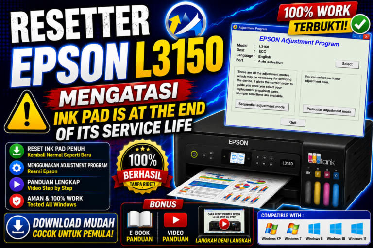 Resetter Epson L3150 Mengatasi Ink Pad is at the End of Its Service Life