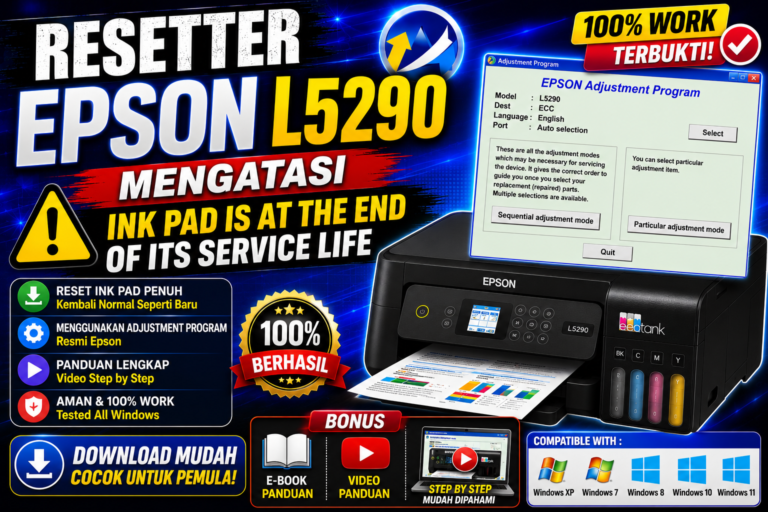 Resetter Epson L5290 Mengatasi Ink Pad is at the End of Its Service Life